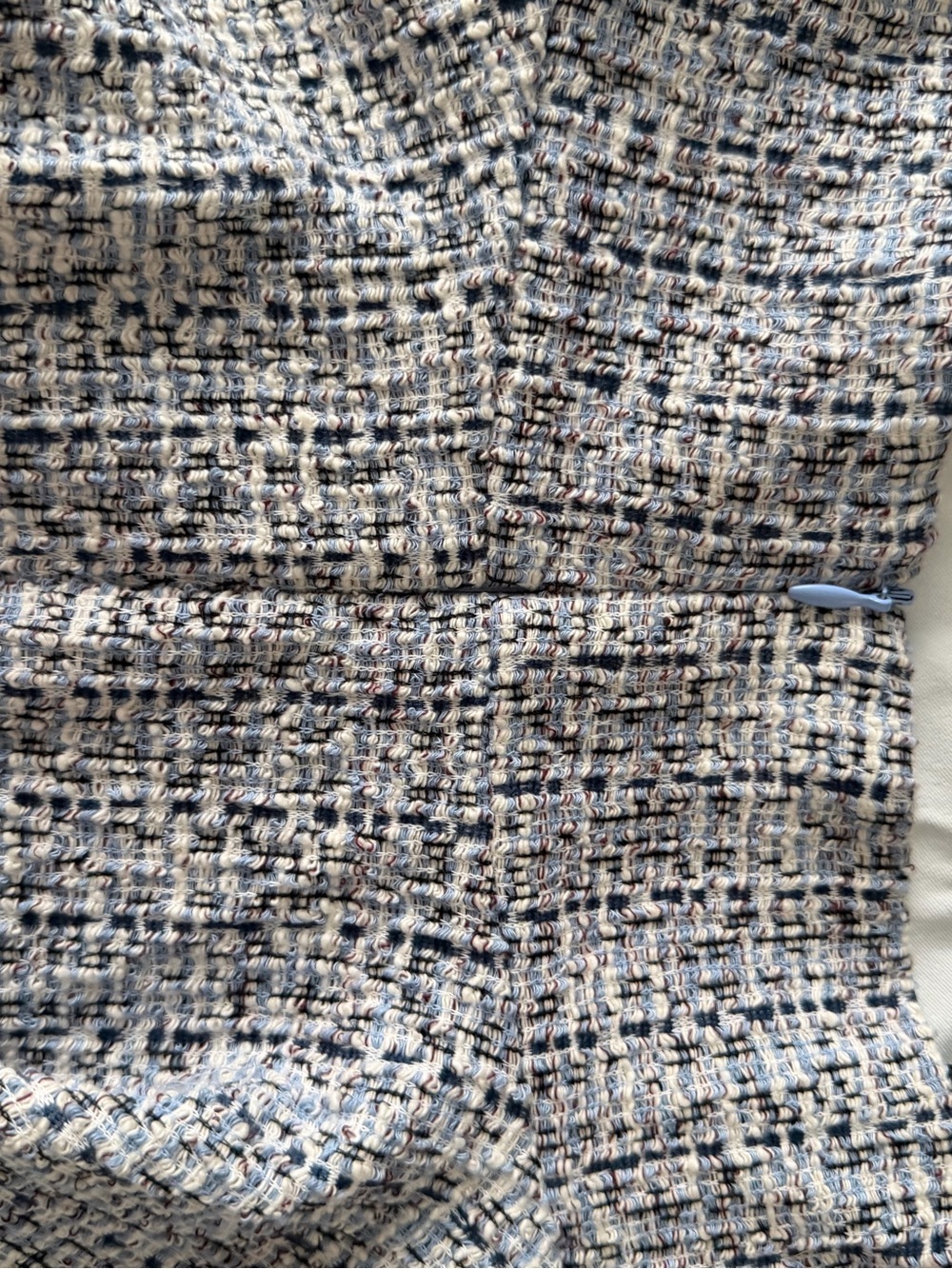 Zara Textured Blue-White Sweetheart Peplum Top - Picture 5 of 6